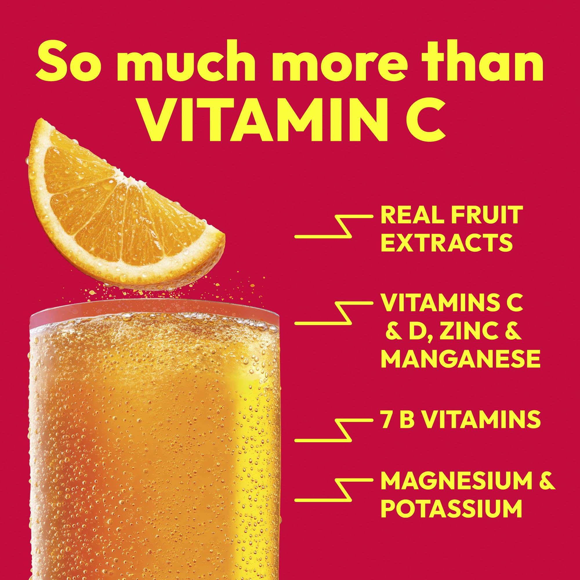 Emergen-C mezcla en vaso con efervescencia, hidratación y sabor