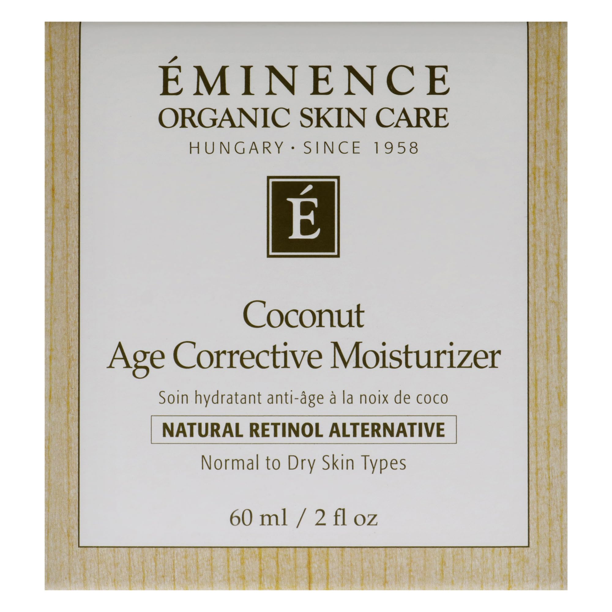 Eminence etiqueta con lista de ingredientes naturales y orgánicos