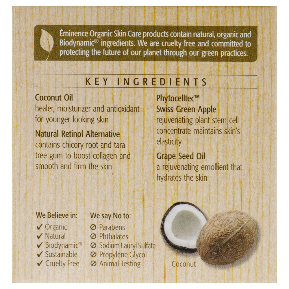 Eminence ingredientes naturales manteca de karité y aceite de coco
