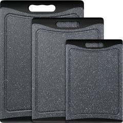 Empune set frontal de 3 tablas mostrando tamaños y color gris oscuro para organización