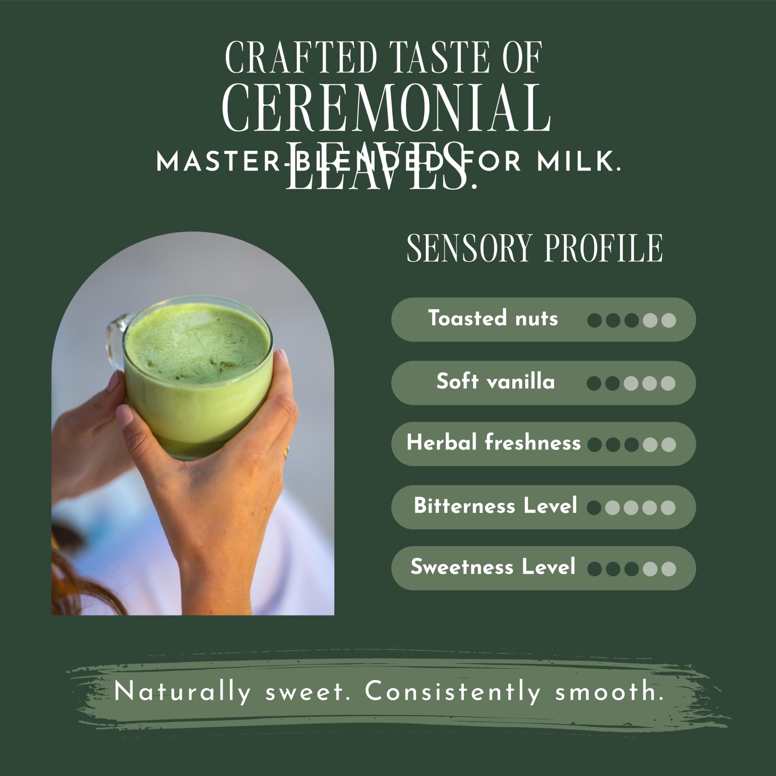 Encha iced matcha latte in lifestyle setting showing refreshing serve option benefit