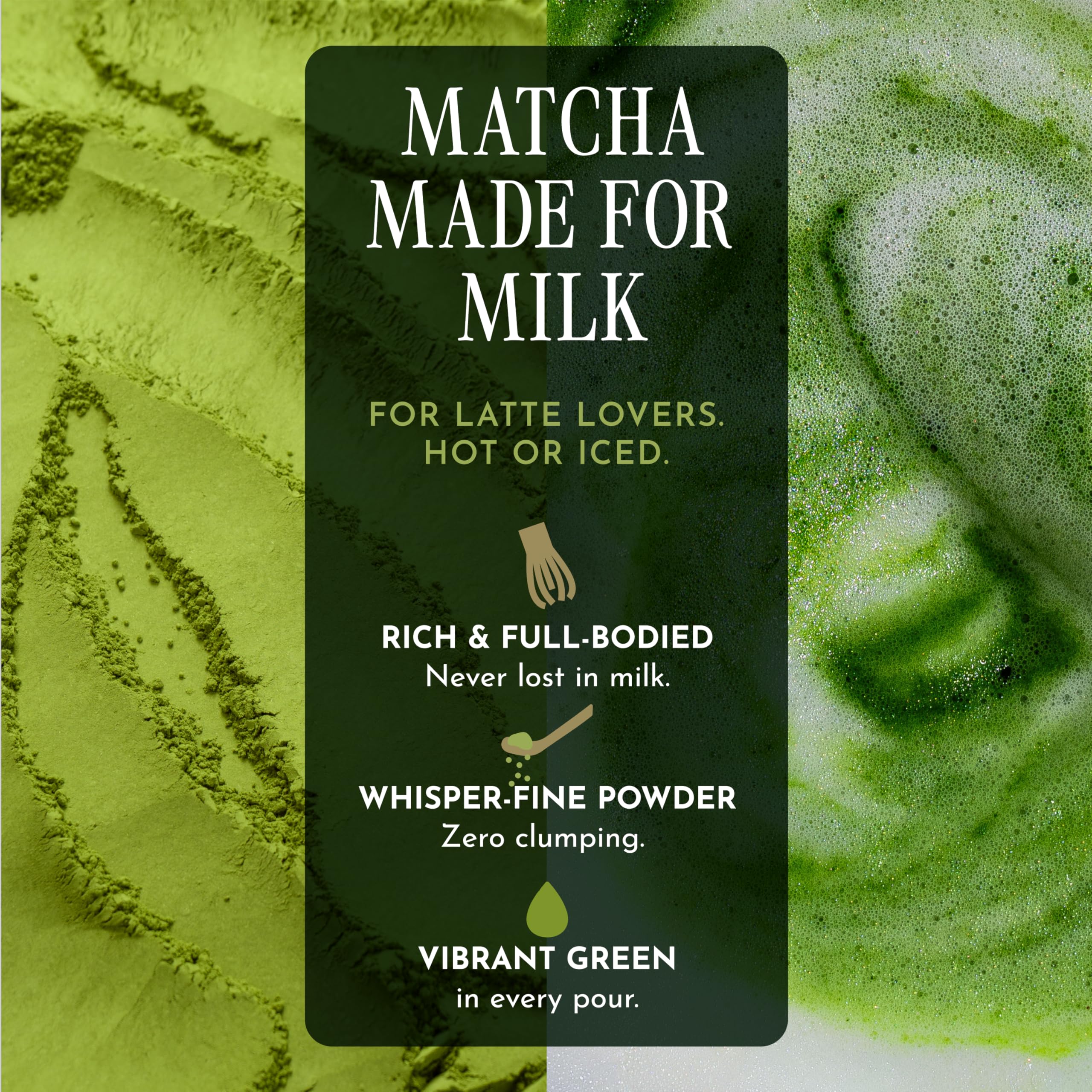 Encha packaging label detail highlighting USDA Organic and first-harvest benefit