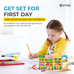 Enday pencils and colored pencils close-up for precise writing