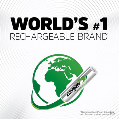Energizer AAA label and specs view showing recycled material note