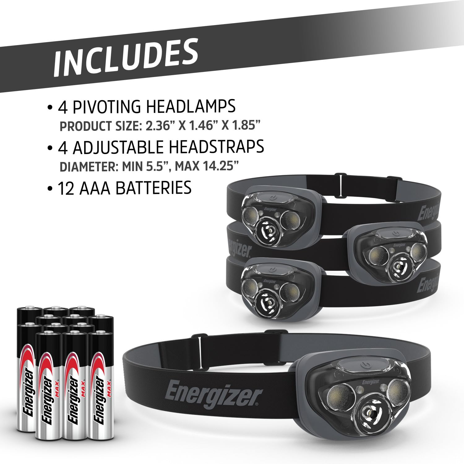 Energizer contenido del pack con linternas y accesos fáciles de usar