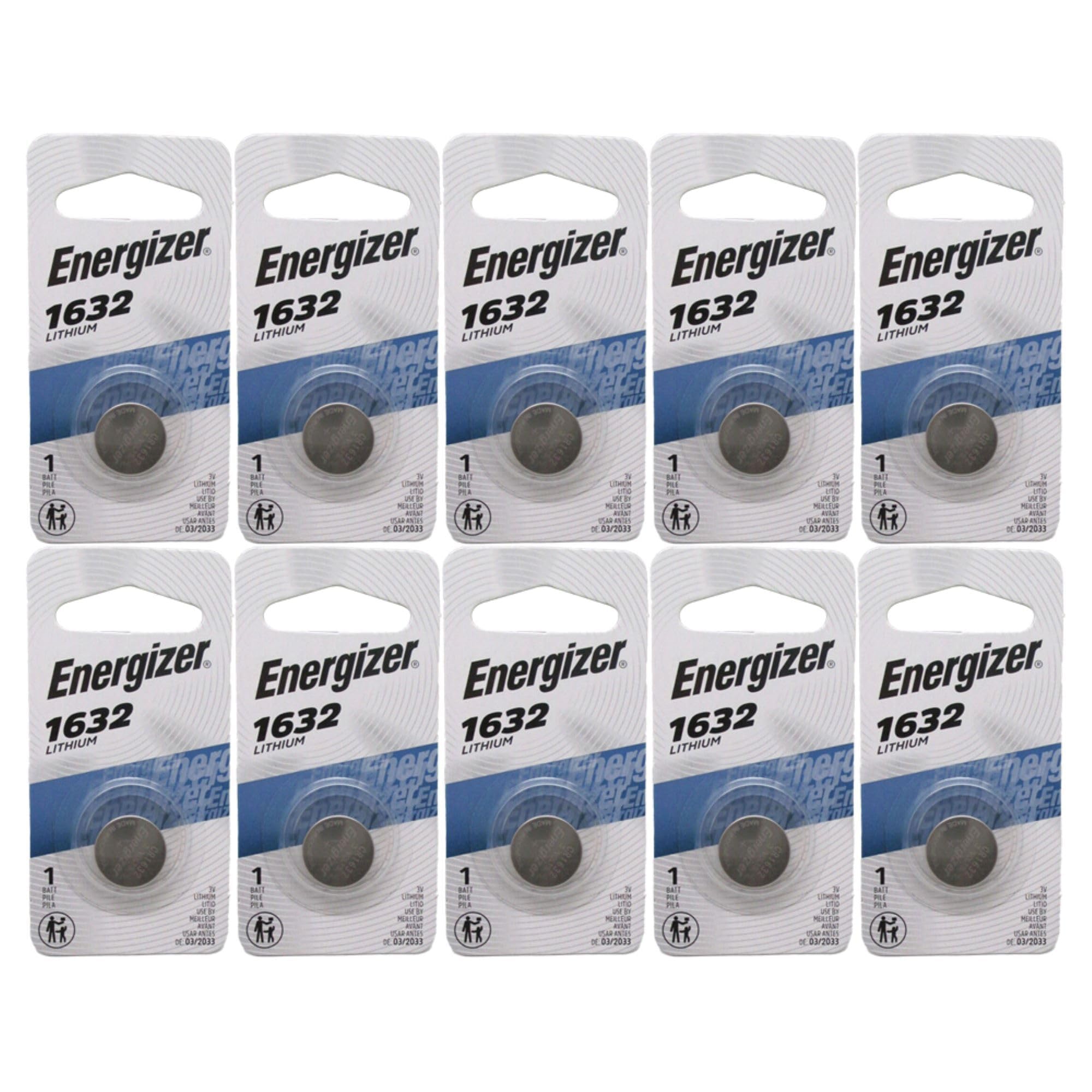 Energizer CR1632 primer plano de la superficie de la pila destacando calidad y durabilidad