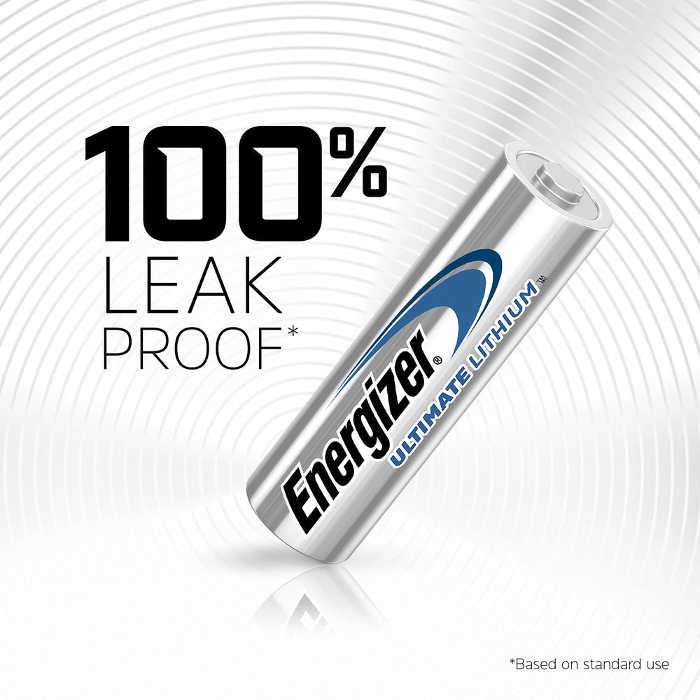 Energizer comparación de tamaño con moneda que muestra diseño ligero y portátil