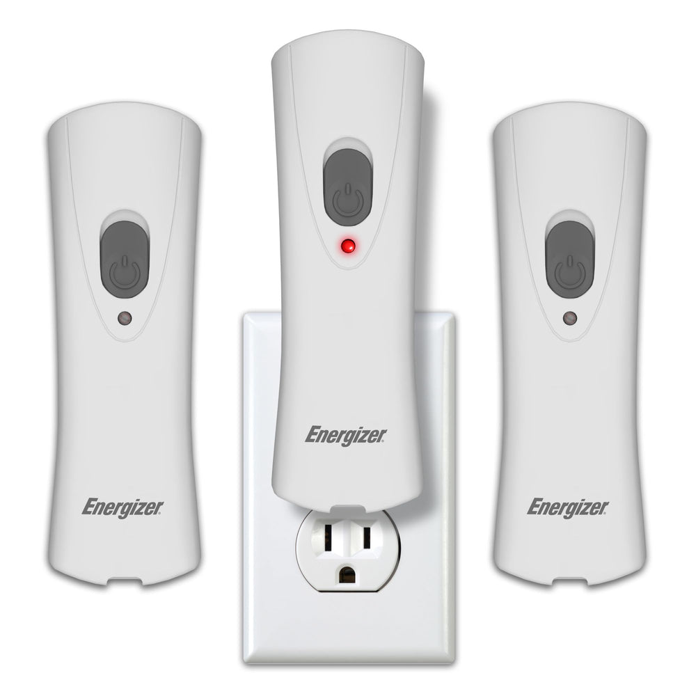 Energizer vista frontal del empaque con tres linternas y beneficios de emergencia