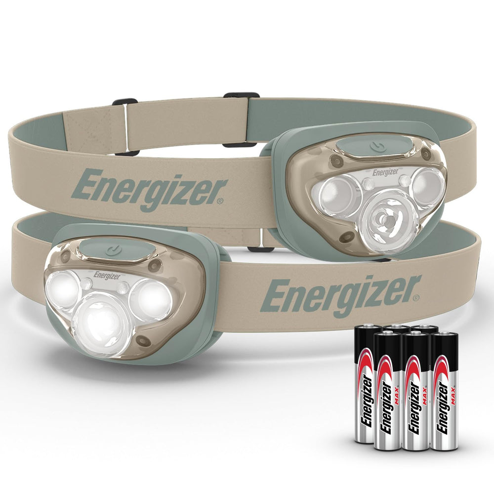 Energizer frontal pack frontal mostrando las dos unidades y beneficio de manos libres