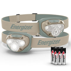 Energizer frontal pack frontal mostrando las dos unidades y beneficio de manos libres