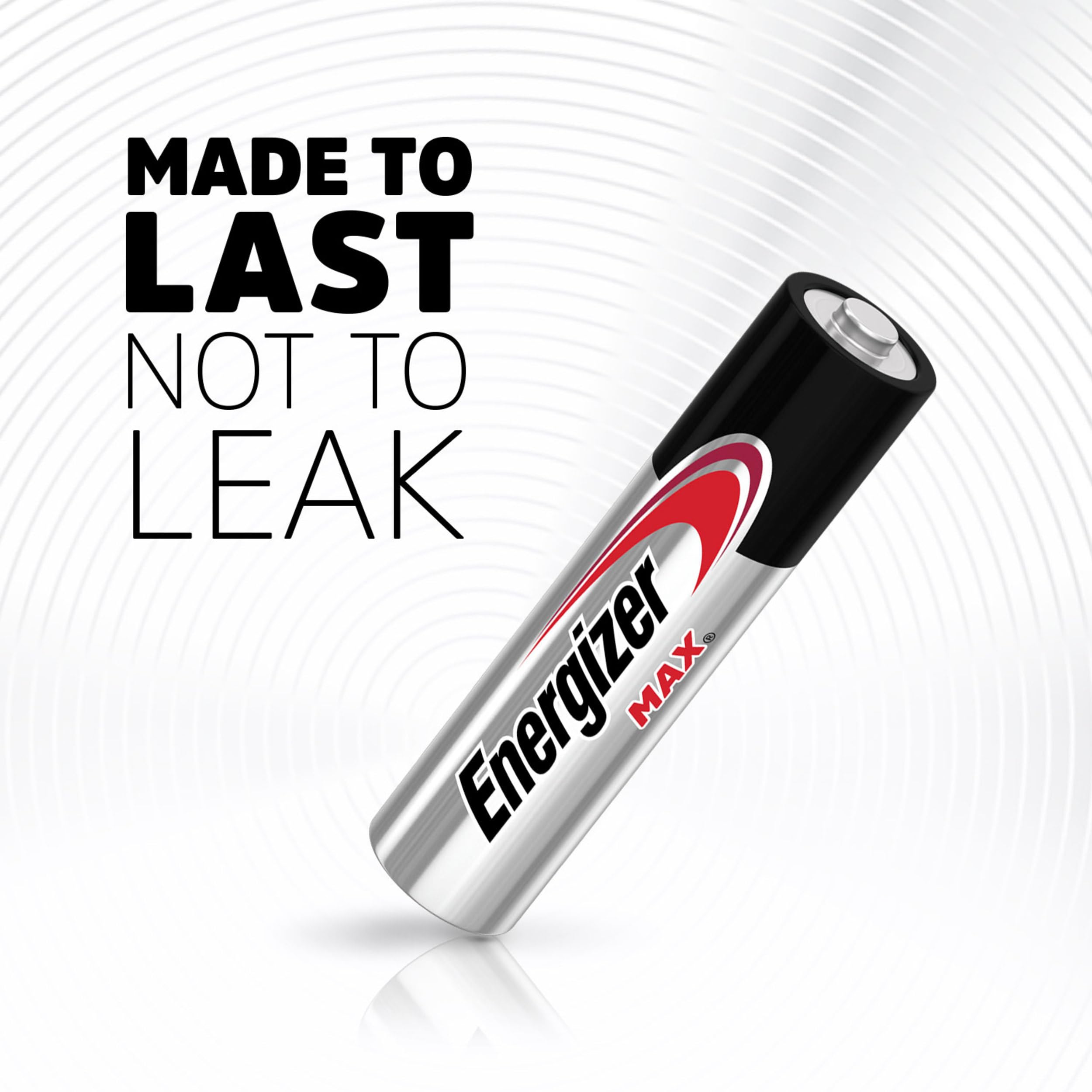 Energizer AAA label detail highlighting leak-resistant seal and safety