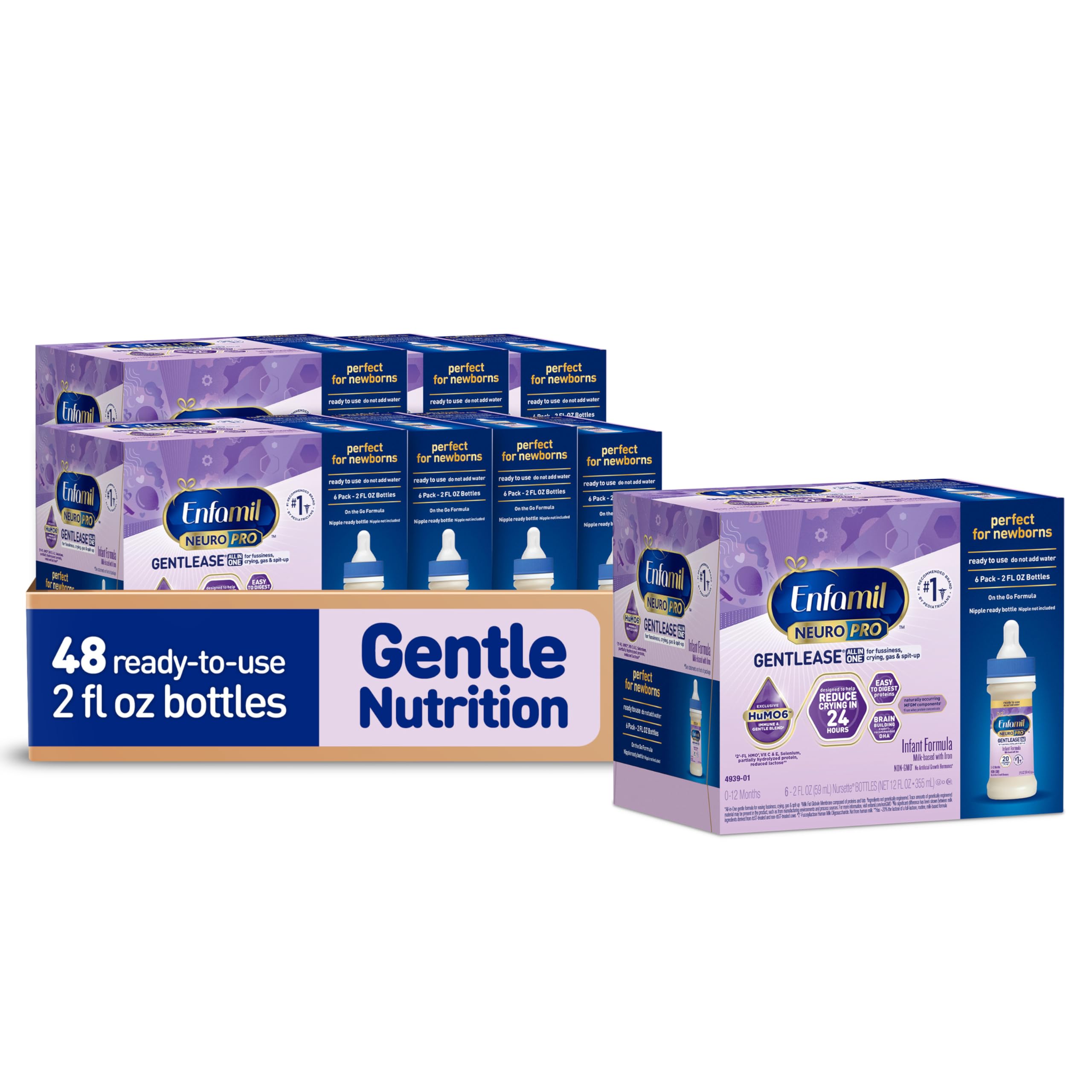 Enfamil NeuroPro Gentlease frontal del envase mostrando información clara y beneficios