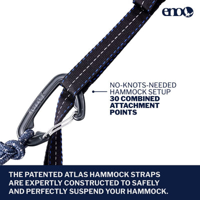 ENO Atlas close-up of the cam buckle detail illustrating secure tensioning and easy adjustments