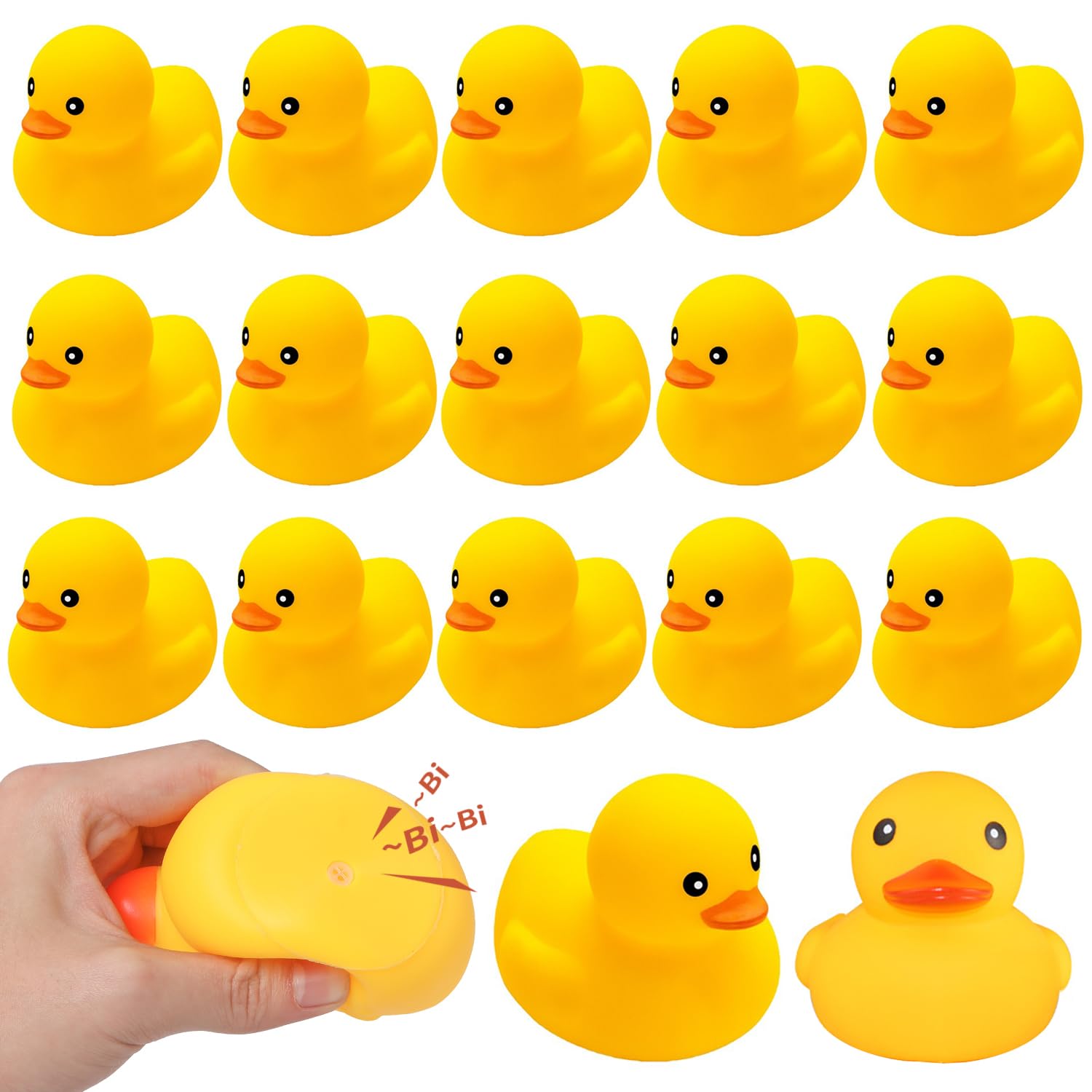 Ensbelei patito de goma frontal mostrando color y diseño alegre