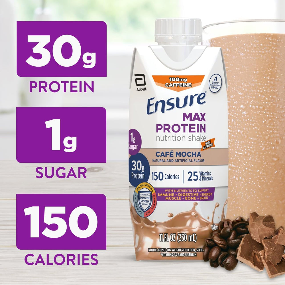 Ensure bottle close-up label highlighting 30g protein benefit
