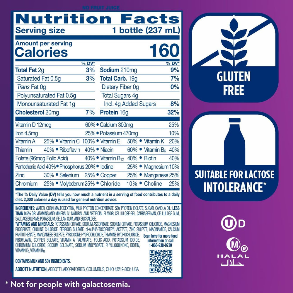 Ensure enfoque en lista de ingredientes y 27 vitaminas visibles
