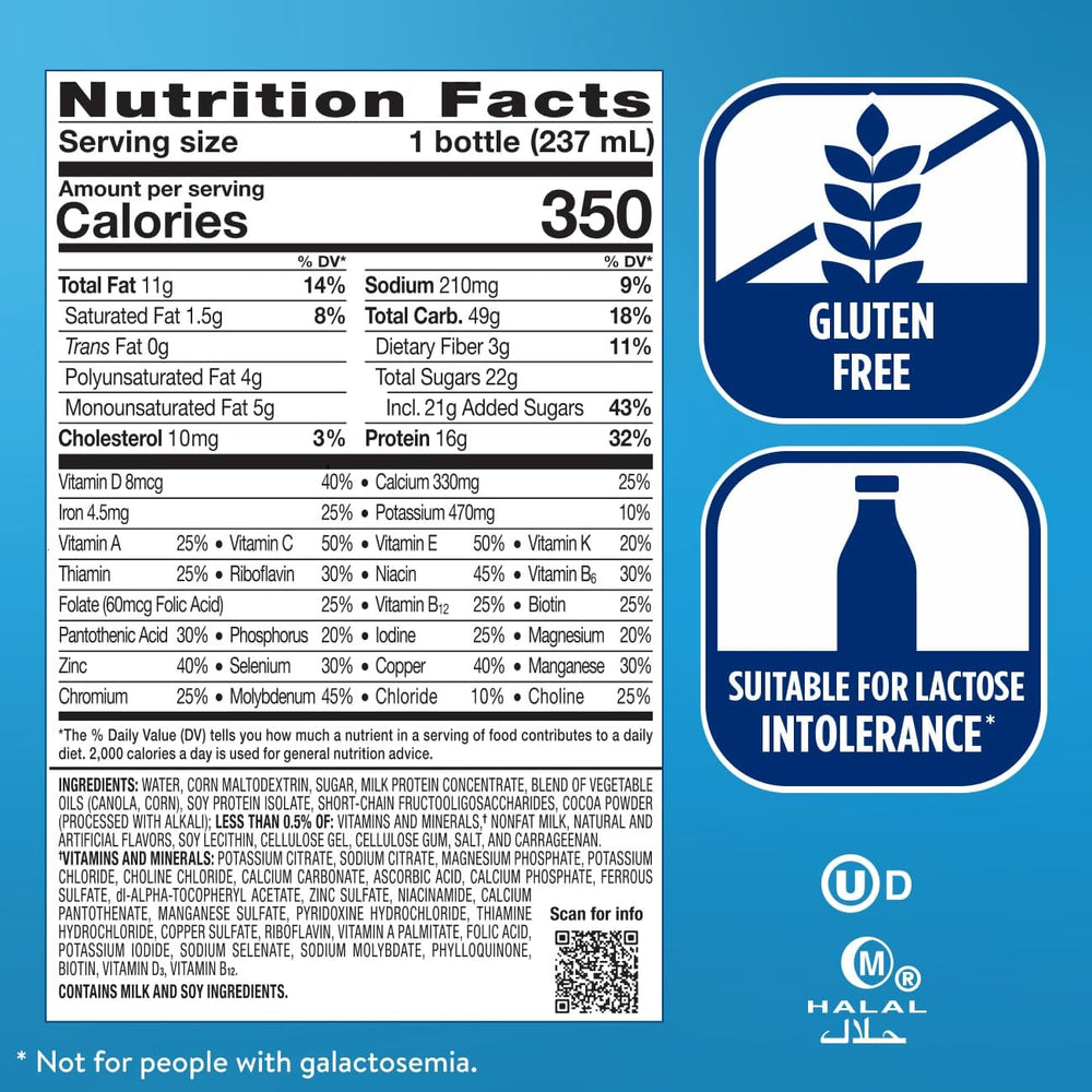Hand holding Ensure bottle to show size and portable nutrition benefit