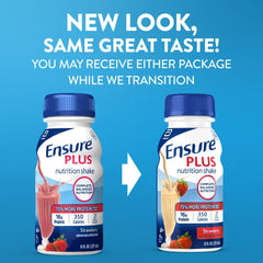 Ensure Plus strawberry bottle top view highlighting ready-to-drink convenience