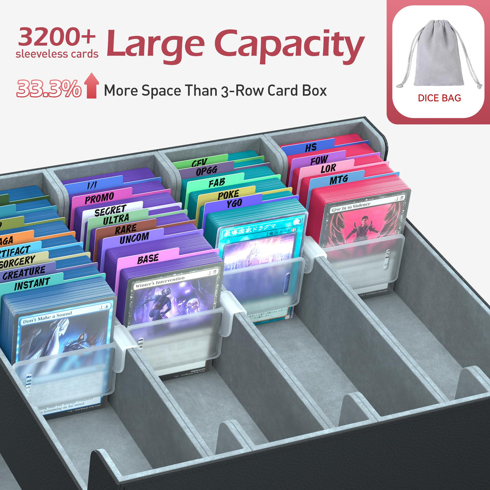ENTUMO open interior with plush lining and four rows to protect cards and organize efficiently