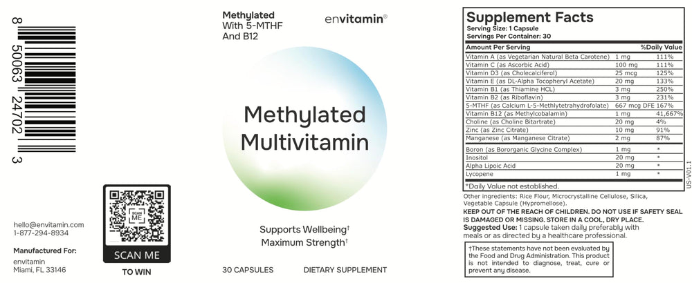 envitamin caja abierta mostrando contenido y presentación profesional