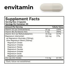 envitamin cápsulas en primer plano mostrando textura y tamaño cómodo