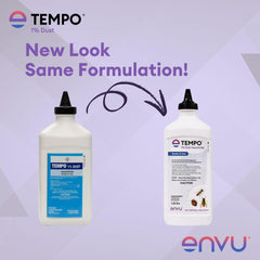 Envu Tempo dust being applied with a hand duster into a crack for targeted control