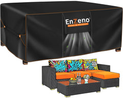 Enzeno funda frontal de conjunto de patio protegiendo muebles contra lluvia