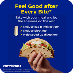 envase abierto de Enzymedica Digest Complete con cápsulas visibles para referencia de contenido