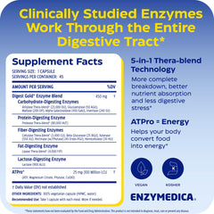 Enzymedica Digest Gold single capsule close-up highlighting smooth vegan capsule