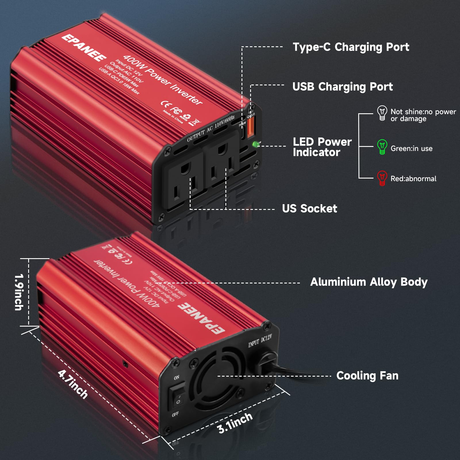 EPANEE powering a car vacuum showing reliable on-the-road power