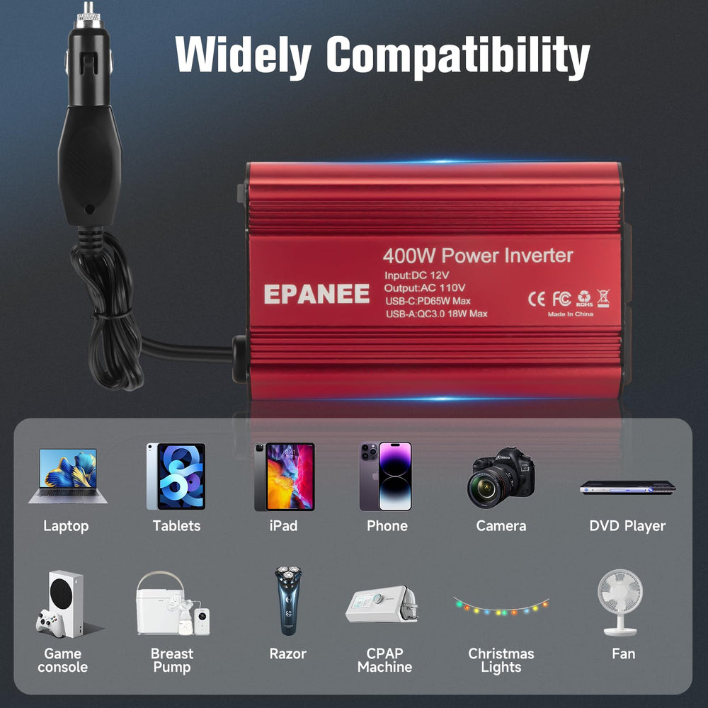 EPANEE in a road-trip scene charging devices for uninterrupted travel