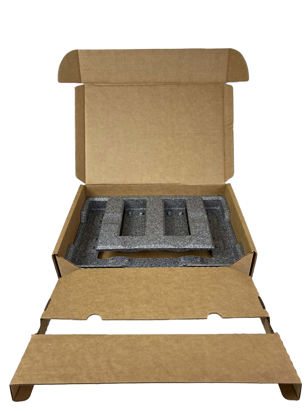 EPE vista frontal de la caja para portátil con protección visible