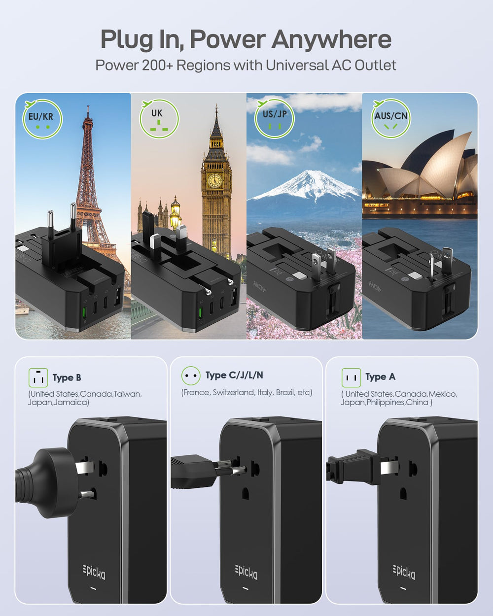 EPICKA Air comparación de tamaño en mano que demuestra su formato ultracompacto