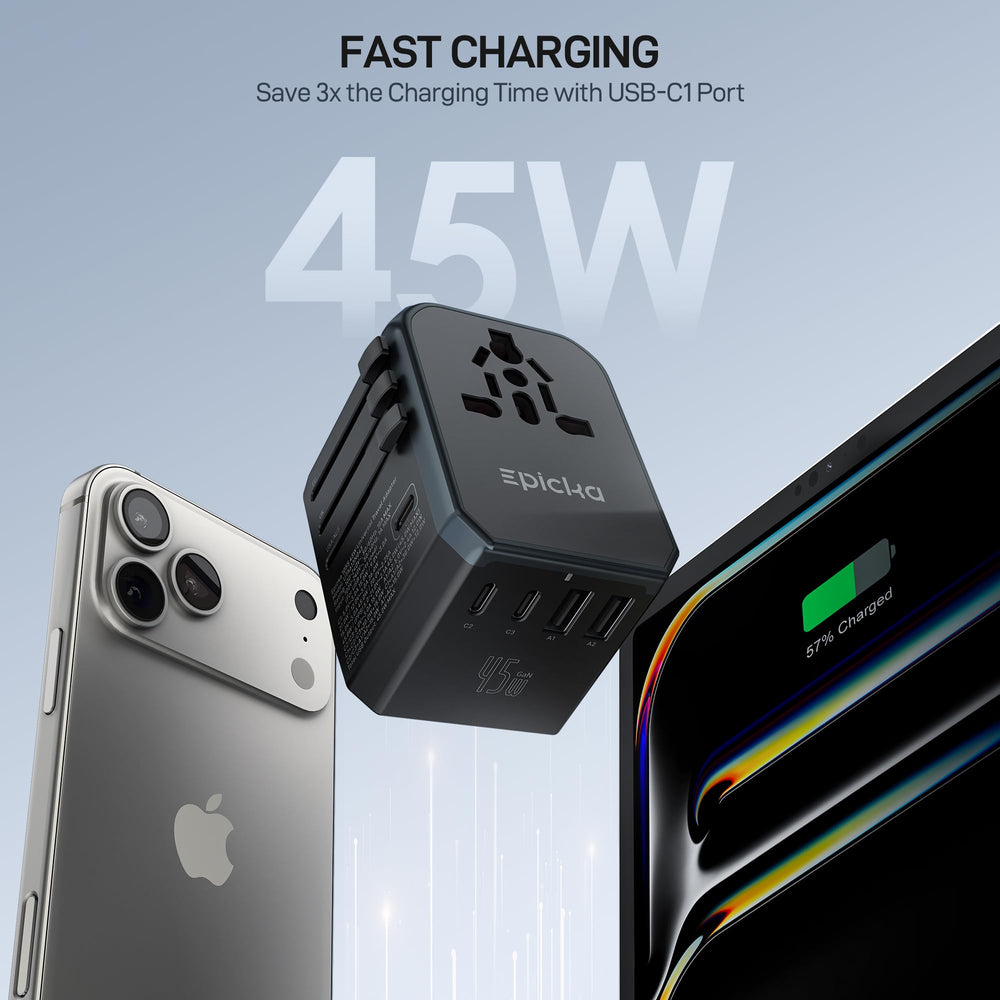 EPICKA primer plano puerto USB‑C, detalle de acabado y velocidad