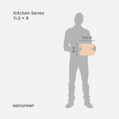 Epicurean comparación de tamaño con utensilios para visualizar proporciones y versatilidad