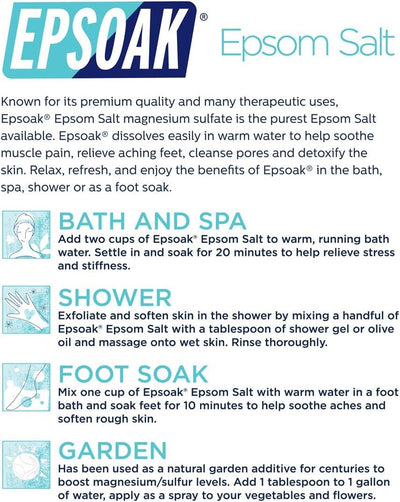 Epsoak translucent crystals in bowl highlighting purity and clarity