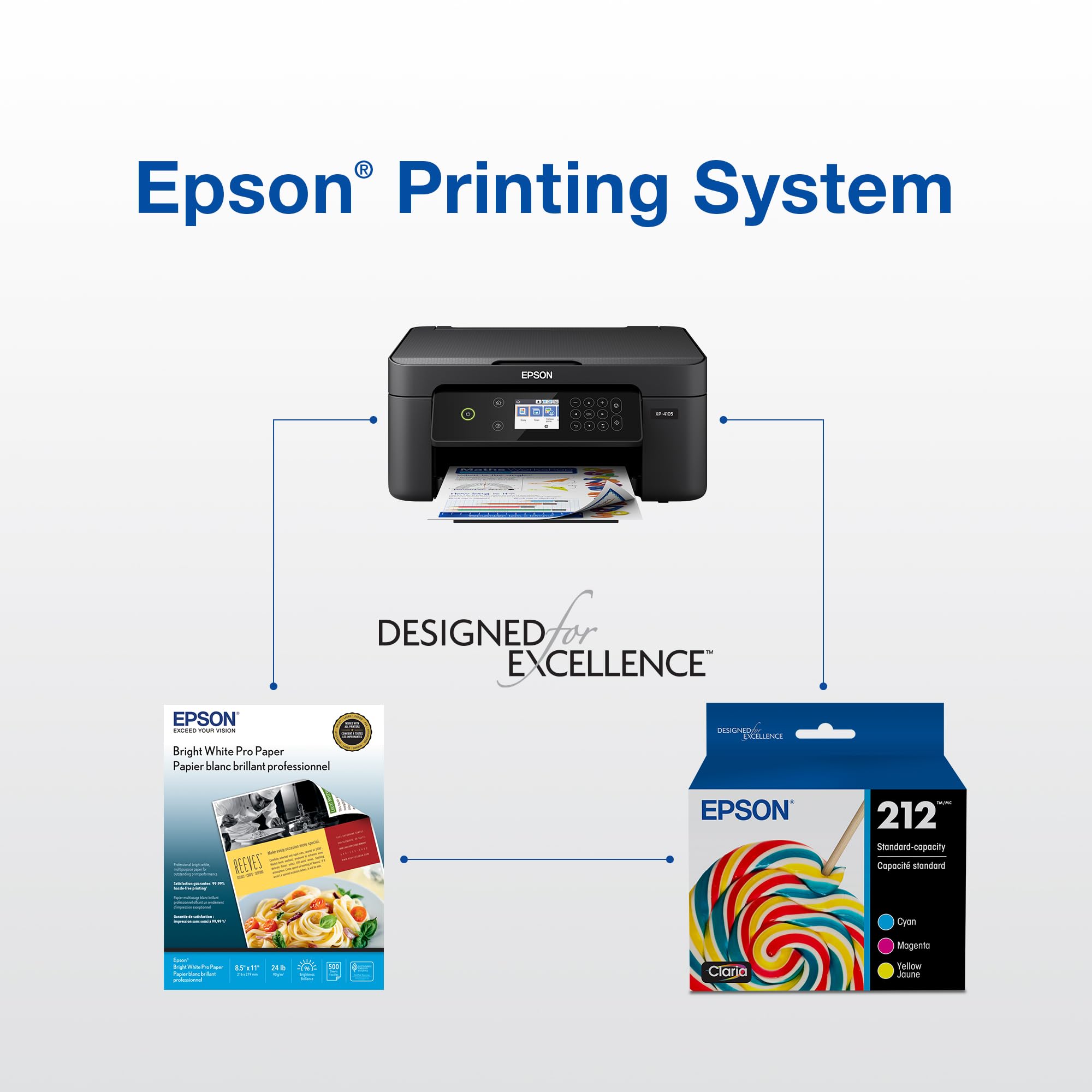 Epson 212 impresión fotográfica en papel brillante con contraste y secado rápido