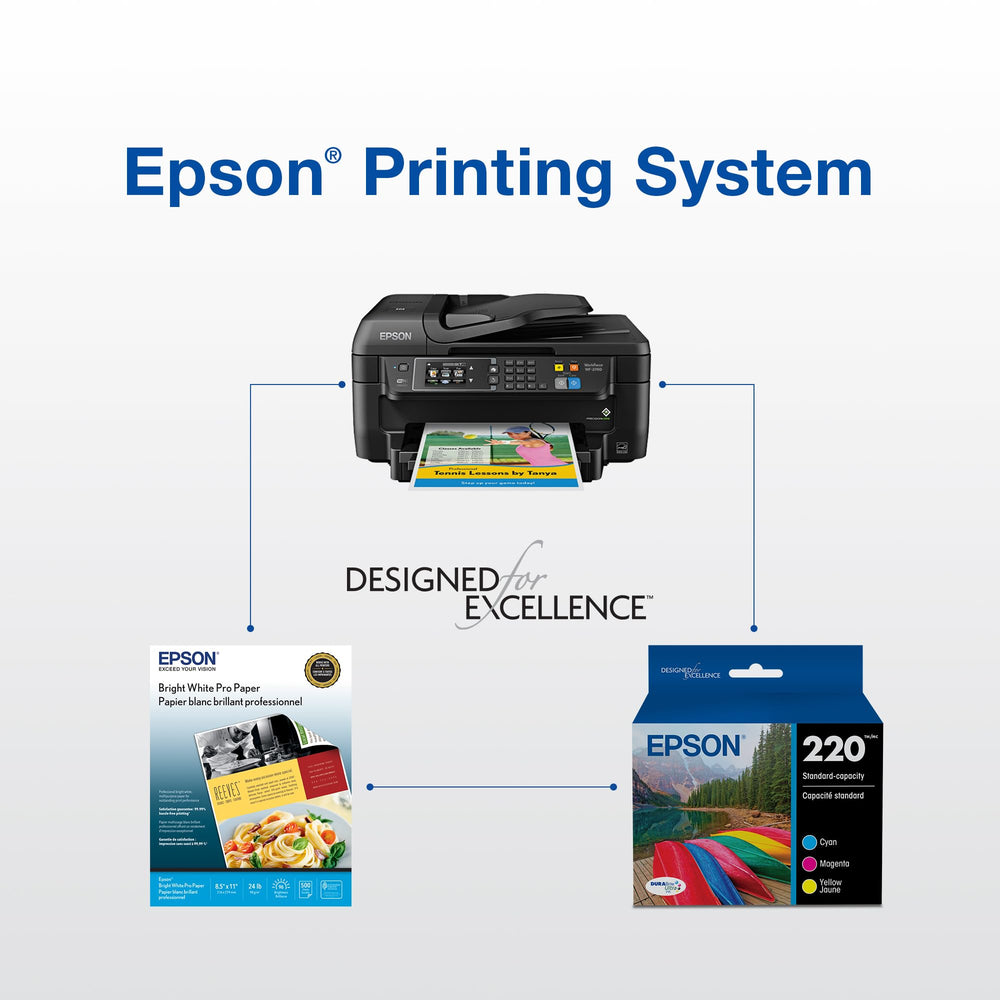 Epson comparación de tamaño del cartucho, visualiza escala y facilidad de instalación