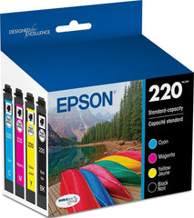 Epson pack frontal mostrando cartuchos original y embalaje, garantía de calidad