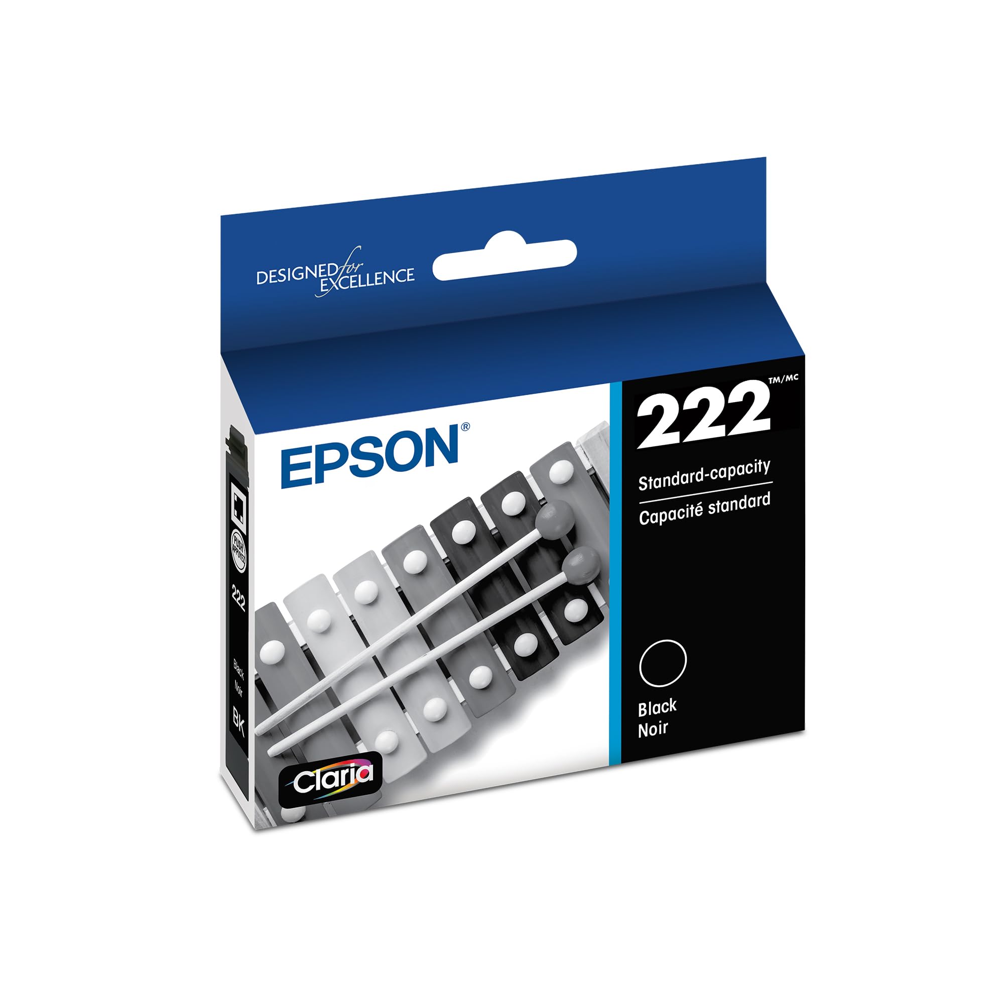 Epson 222 empaque frontal mostrando identificación y compatibilidad