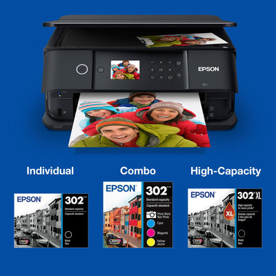 Epson 302 size comparison with hand to show scale and capacity