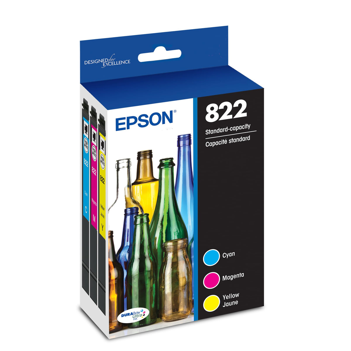Epson pack frontal mostrando colores y empaque para identificación rápida
