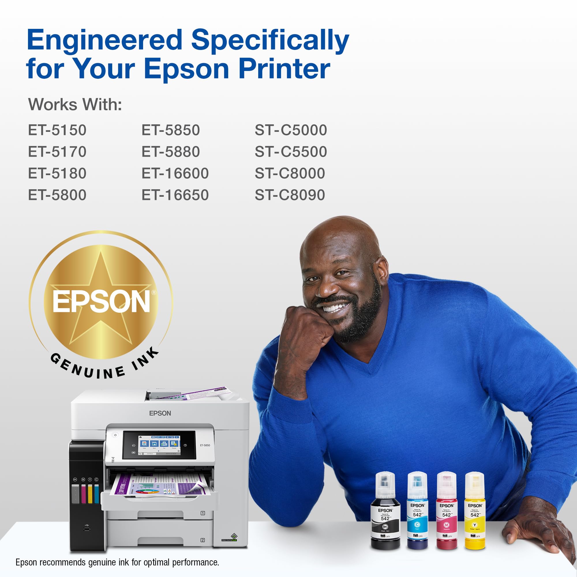Epson etiqueta y sensor en la botella que garantiza instalación correcta