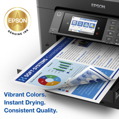 Epson cartuchos junto a una regla para comparar tamaño y facilidad de reemplazo