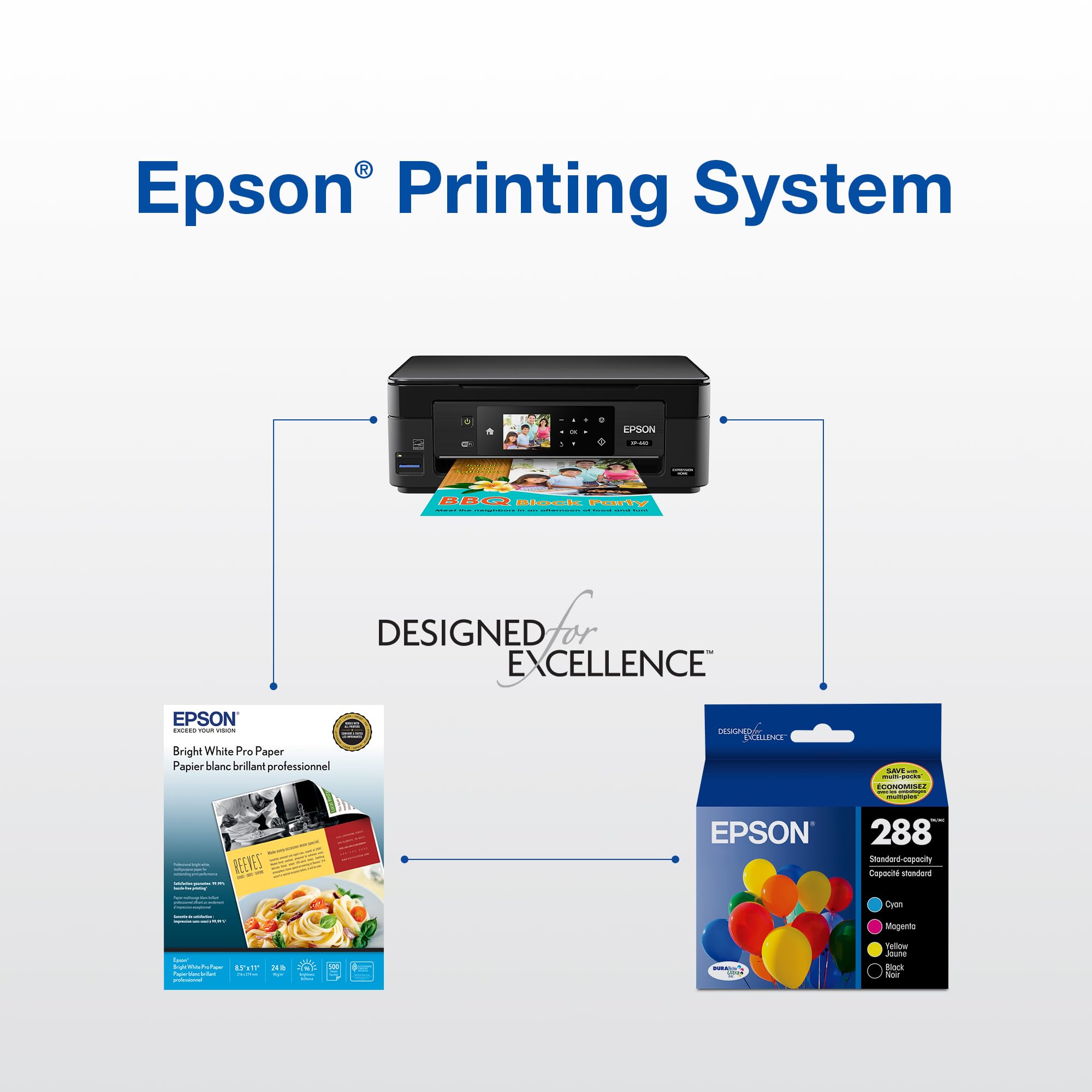 Epson comparativa tamaño en mano, beneficio percepción de escala