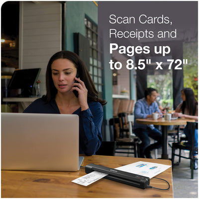 Epson ES-50 scanned receipts and ID cards showing organized record-keeping benefit