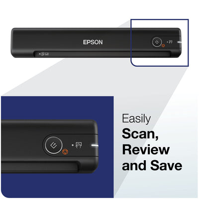 Epson ES-50 ScanSmart software screen showing easy file management benefit