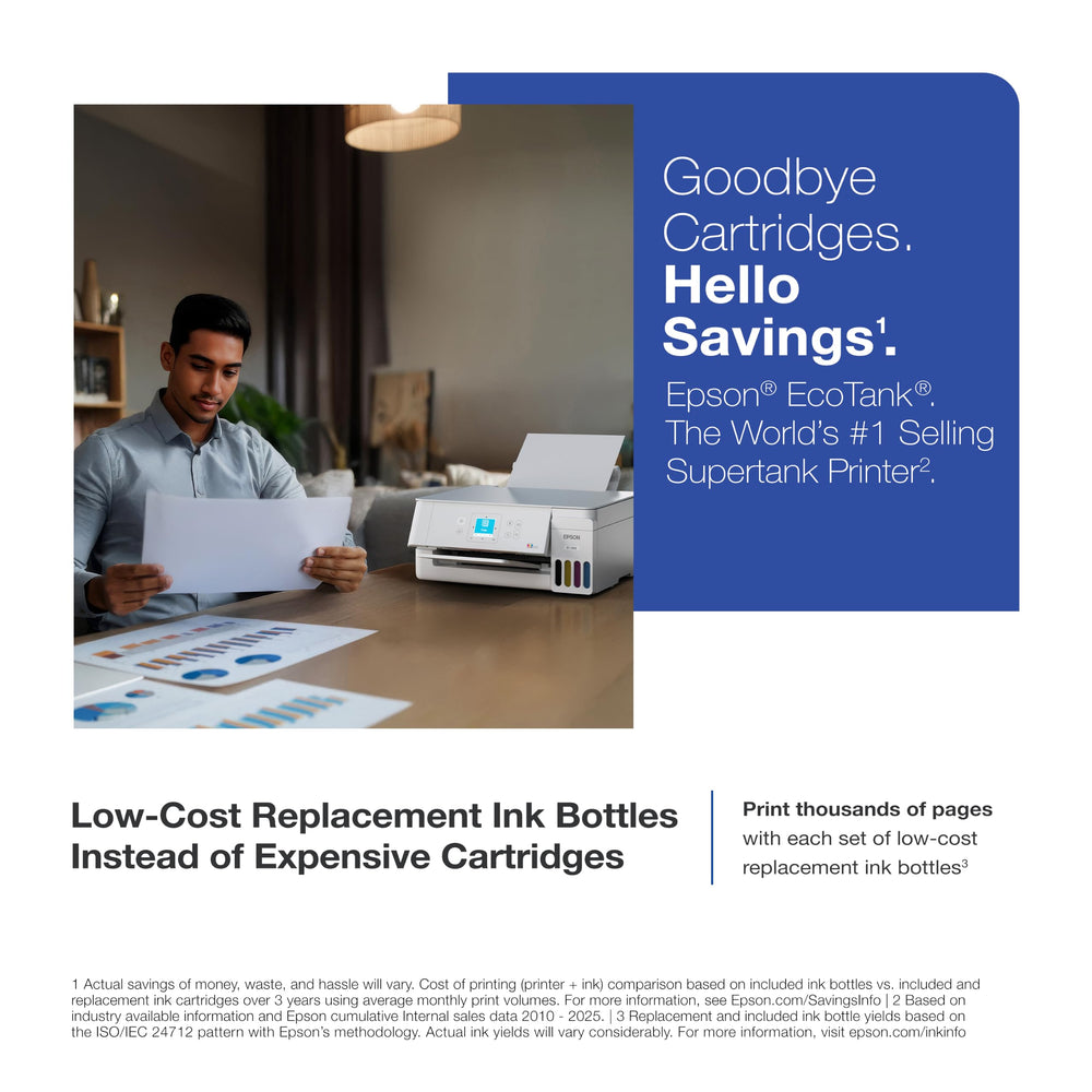 Epson ET-2903 color display close-up showing simple navigation benefits