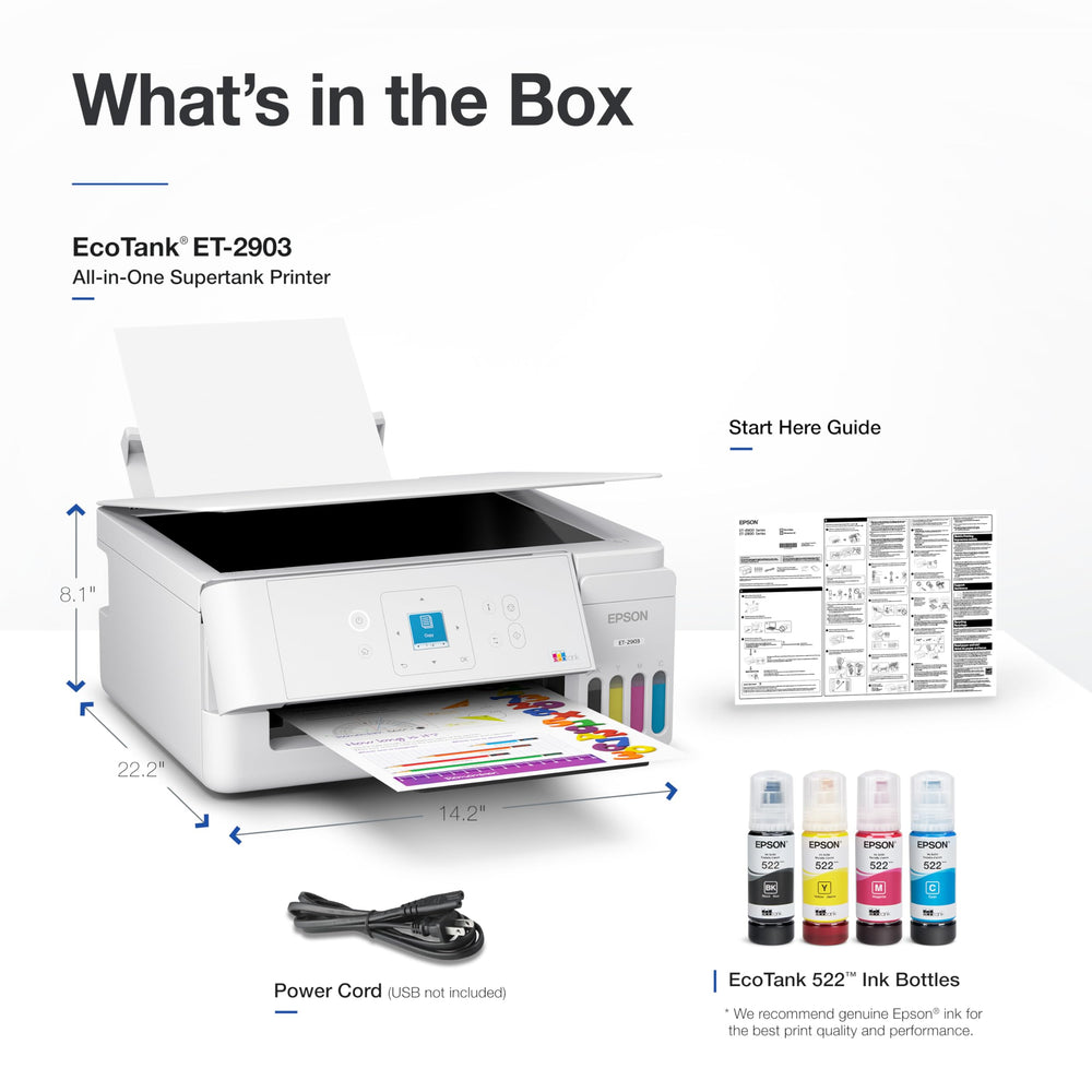 Epson ET-2903 on a home desk showing wireless printing convenience