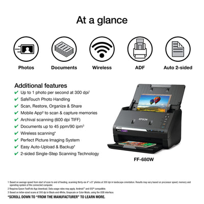 Epson FastFoto hoja portadora y paño microfibra incluidos, protección de originales
